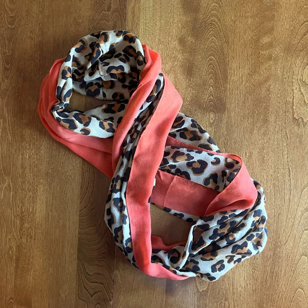 Leopard print infinity scarf